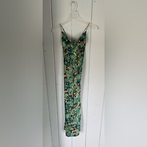 Vici Green Multi-Color Slip Dress